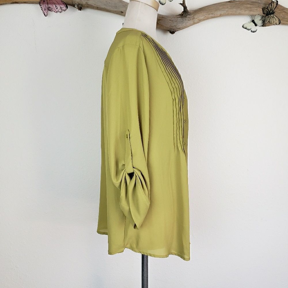 Style & co green popover tunic with pleats - Picture 6 of 6